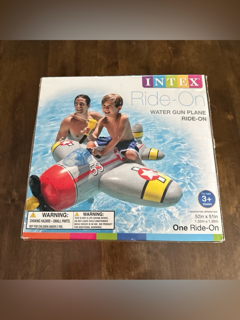 Intex Water Gun Kids Plane Ride-on Pool Float Floatie Airforce Vacation Military